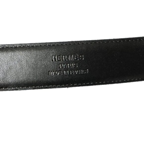 H leather belt Noir/Cacao Leather H Buckle Belt